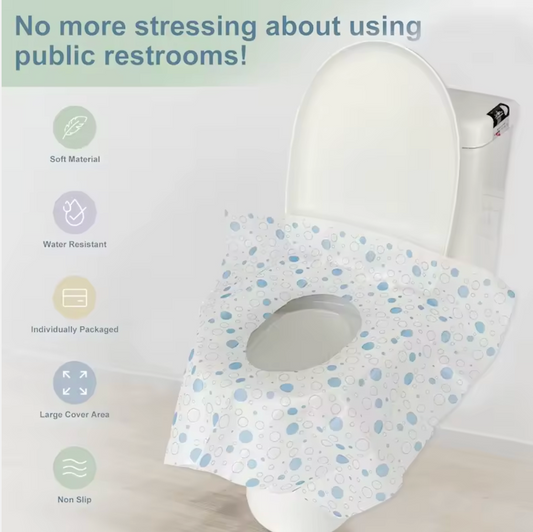Disposable Waterproof Toilet Seat Cover - Extra Large Full Coverage - Pack of 20