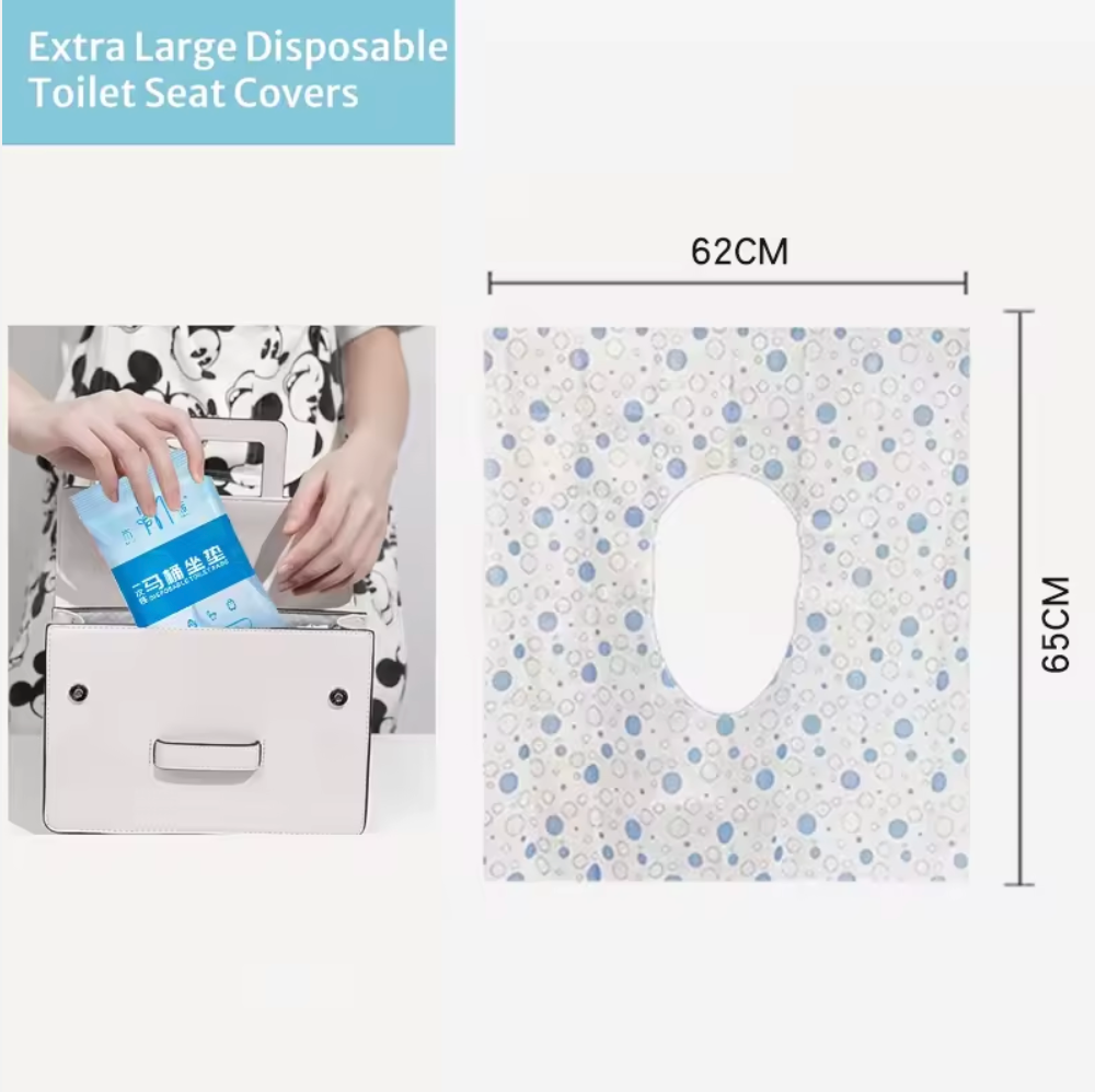 Disposable Waterproof Toilet Seat Cover - Extra Large Full Coverage - Pack of 20