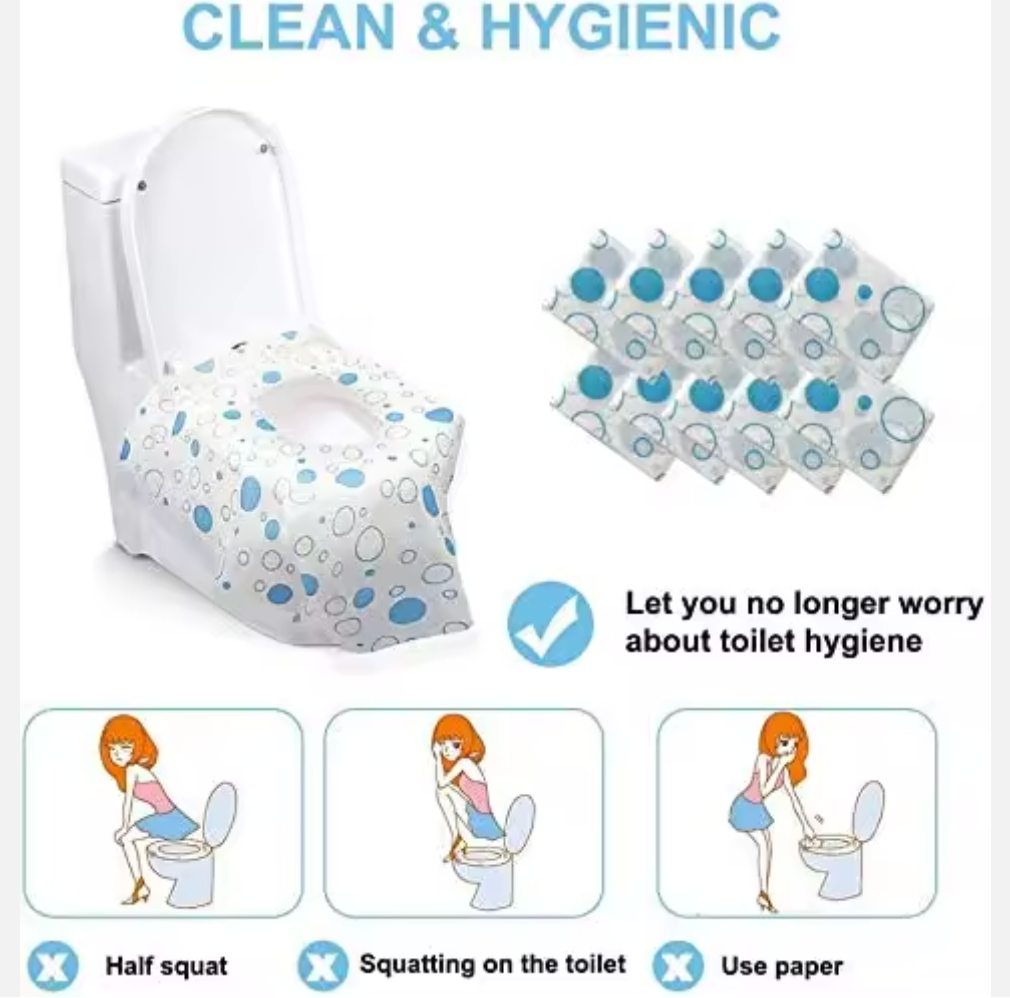 Disposable Waterproof Toilet Seat Cover - Extra Large Full Coverage - Pack of 20